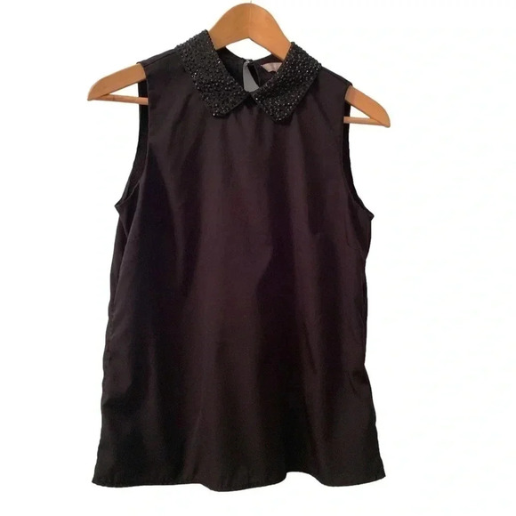 Banana Republic Sleeveless Top Sequin Collar - Picture 1 of 6